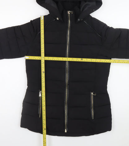 Womens UK Size 8 Miss Selfridge Black Puffer Jacket