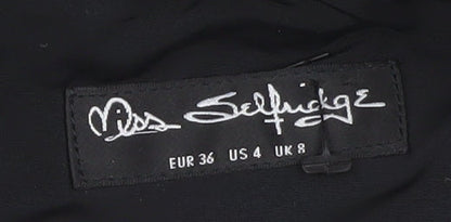 Womens UK Size 8 Miss Selfridge Black Puffer Jacket