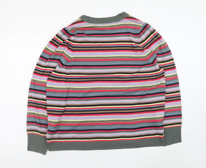 Next Women's Multicoloured Striped Crew Neck Pullover Jumper XL