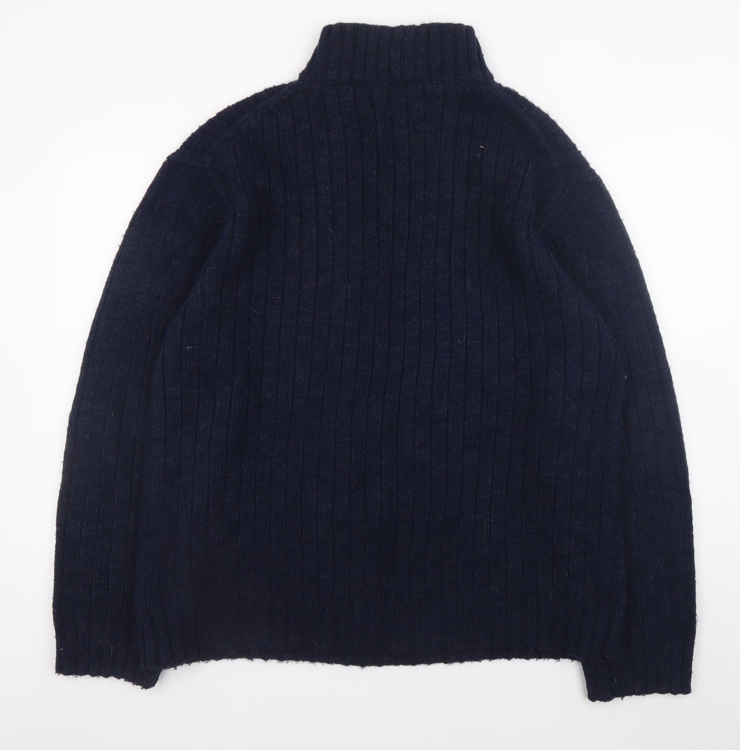Mens UK Size 2XL Marks and Spencer Blue 1/2 Zip Jumper