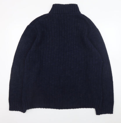 Mens UK Size 2XL Marks and Spencer Blue 1/2 Zip Jumper