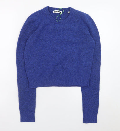 Womens UK Size L Review Blue Pullover Jumper
