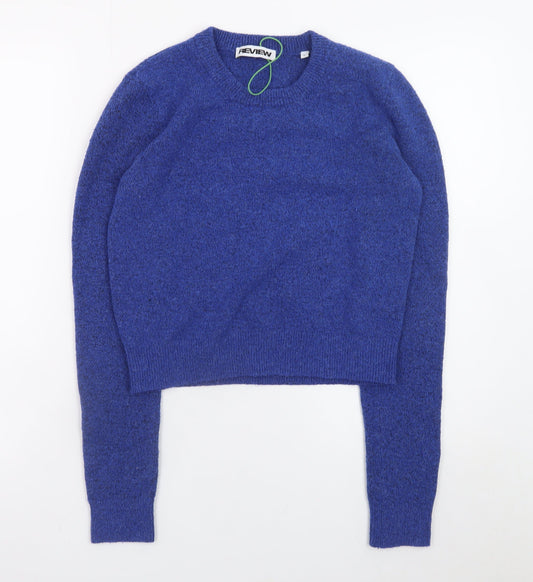 Womens UK Size L Review Blue Pullover Jumper