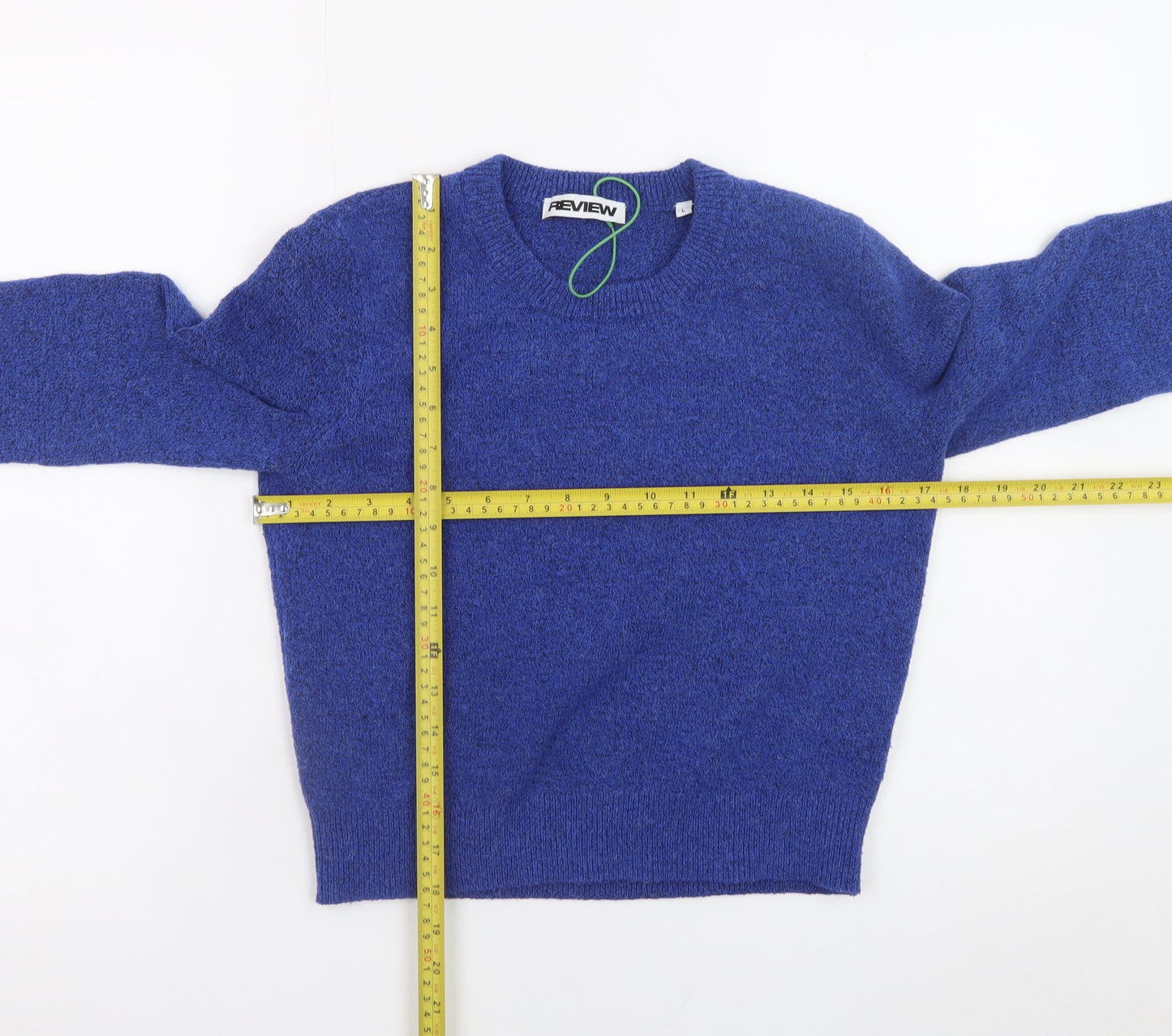 Womens UK Size L Review Blue Pullover Jumper