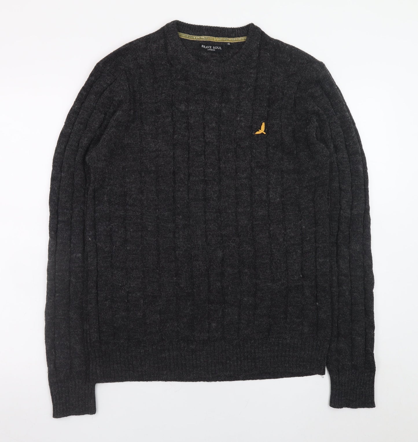 Mens UK Size XL Brave Soul Grey Pullover Jumper