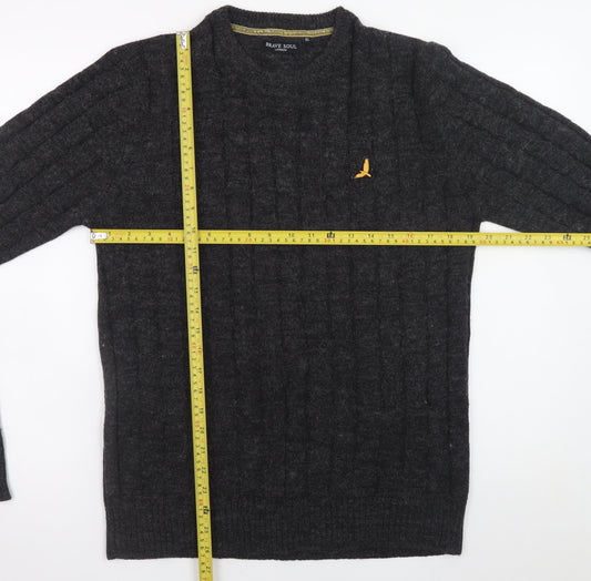 Mens UK Size XL Brave Soul Grey Pullover Jumper