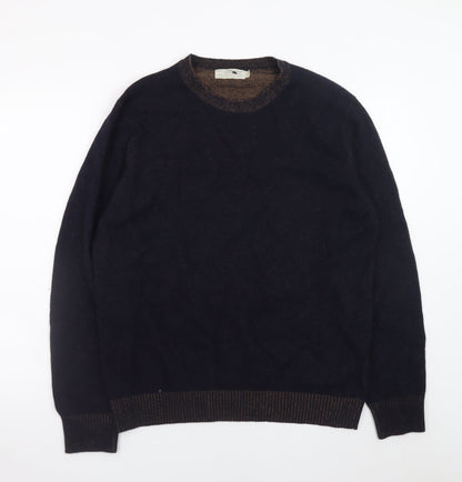 500/Denim Maison Crescent Men's Black Lambswool Blend XL Crew Jumper