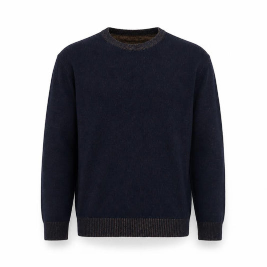 500/Denim Maison Crescent Men's Black Lambswool Blend XL Crew Jumper