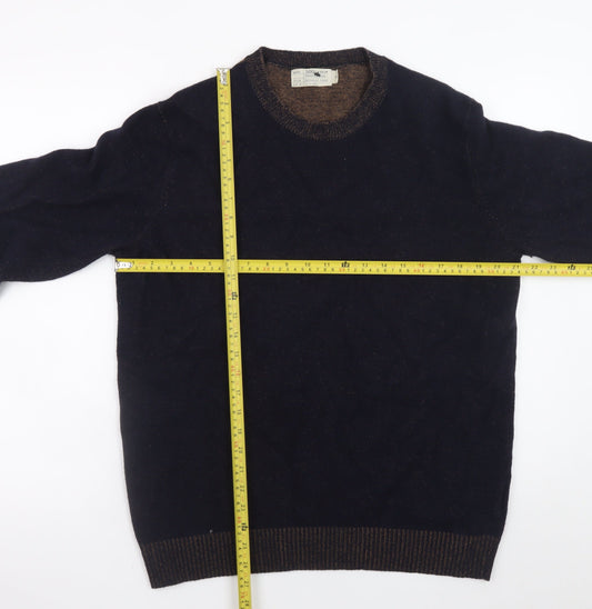 500/Denim Maison Crescent Men's Black Lambswool Blend XL Crew Jumper