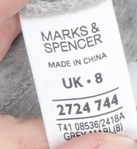 Womens UK Size 8 Marks and Spencer Grey Tunic Blouse