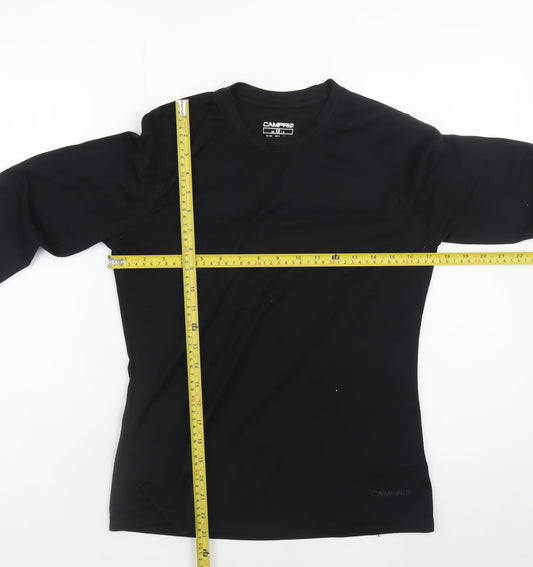 Womens UK Size 12 Campri Black Gym & Training Running & Jogging Hiking T-Shirt