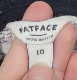 Womens UK Size 10 FatFace Blue Basic T-Shirt