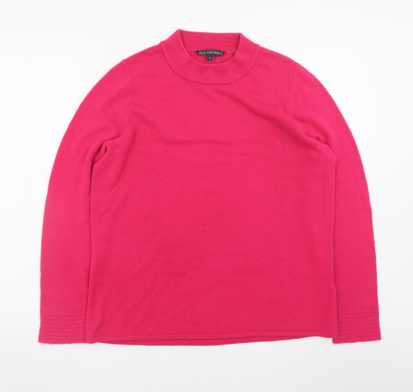 Womens UK Size 16 M&Co Pink Pullover Jumper