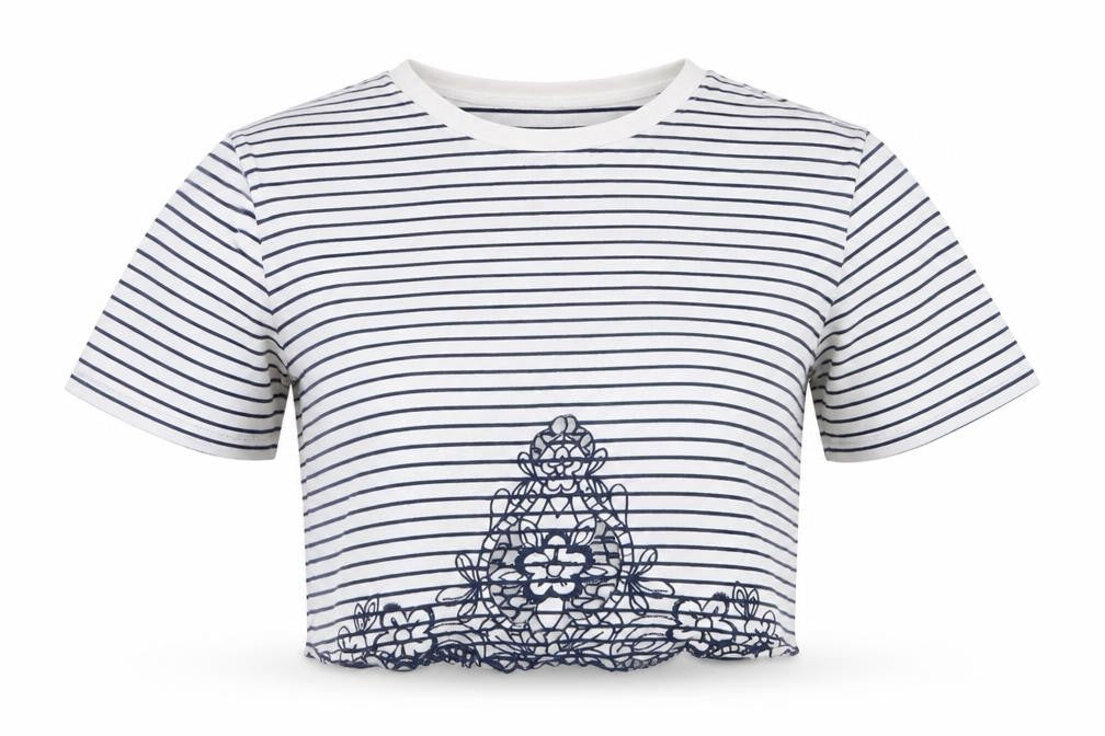 Womens UK Size 14 Miss Selfridge White Cropped T-Shirt