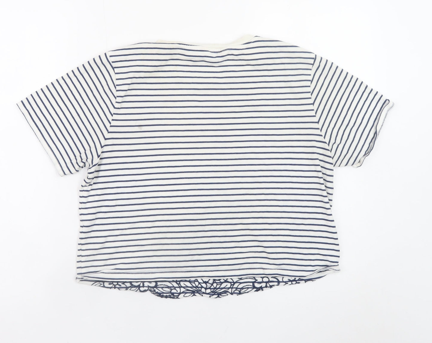 Womens UK Size 14 Miss Selfridge White Cropped T-Shirt