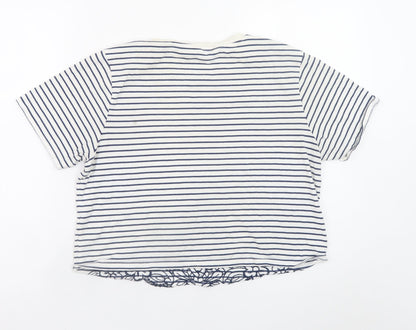Womens UK Size 14 Miss Selfridge White Cropped T-Shirt