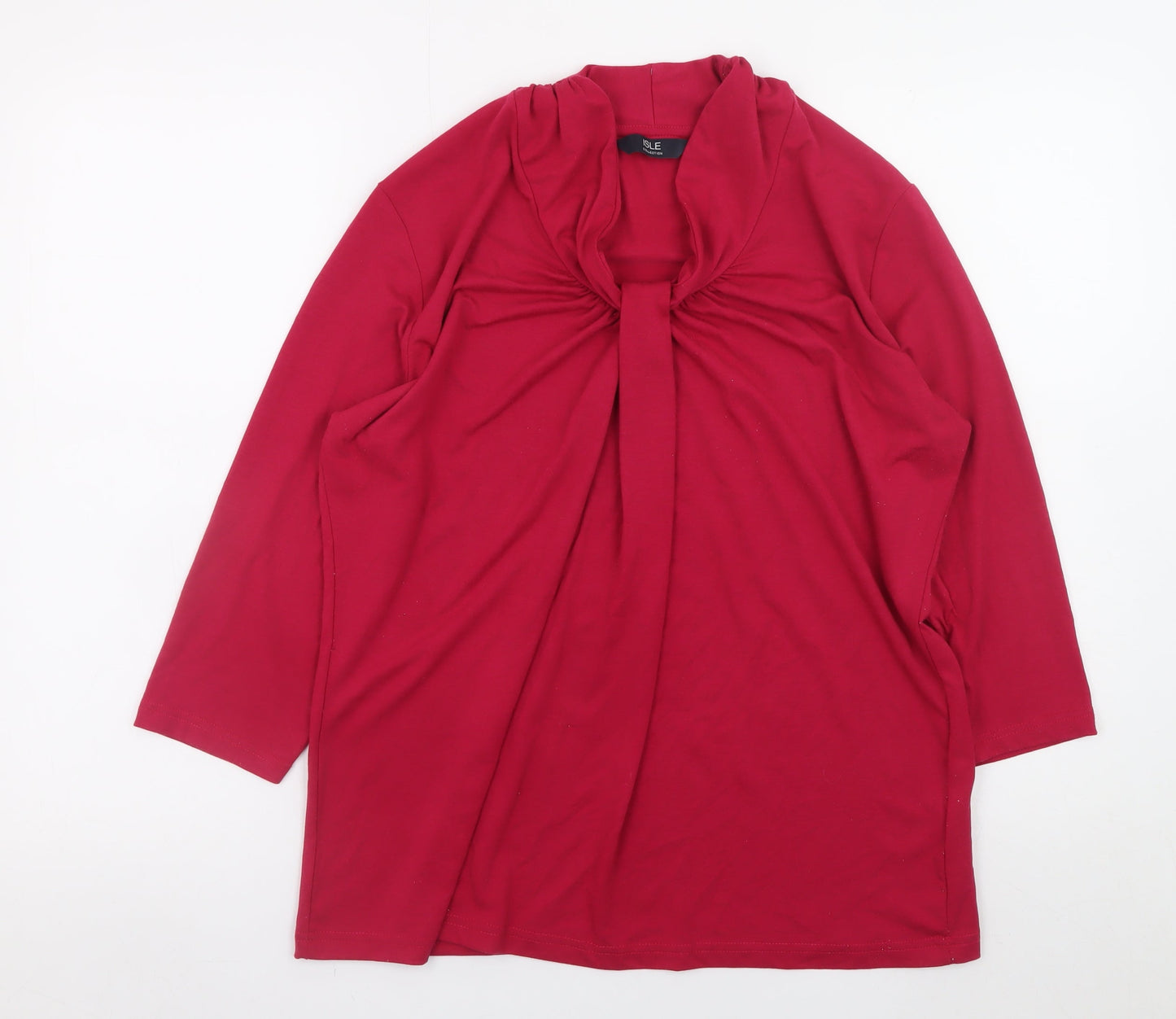 Womens UK Size M Isle Collection Red Tunic Blouse