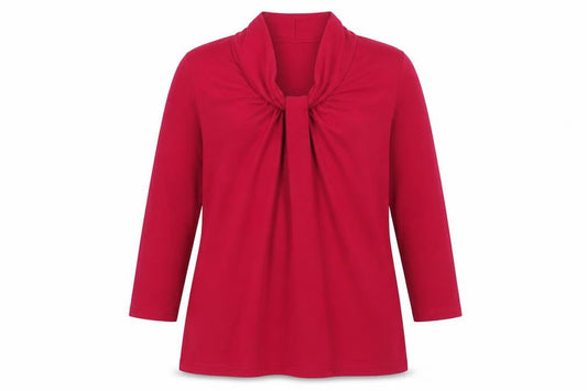 Womens UK Size M Isle Collection Red Tunic Blouse