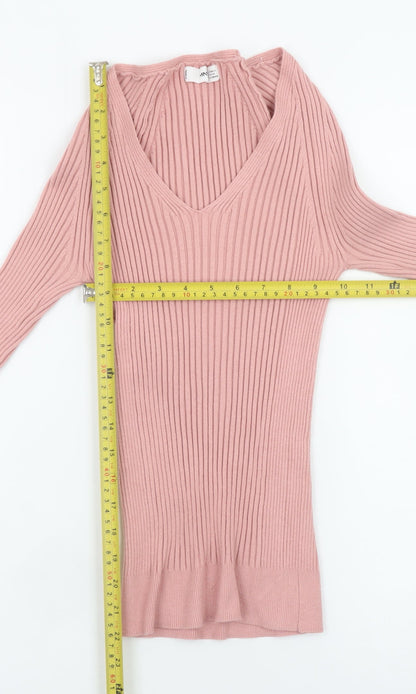 Womens UK Size S MNG Pink Basic Blouse