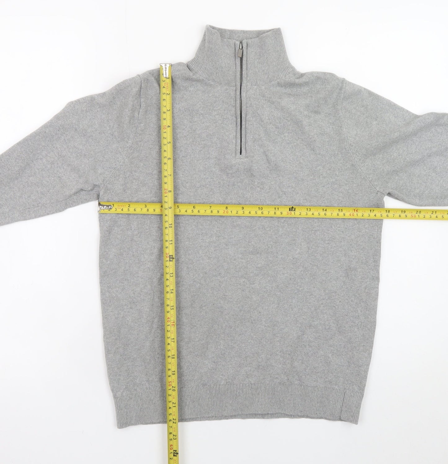 Mens UK Size S MNG Grey 1/2 Zip Sweatshirt