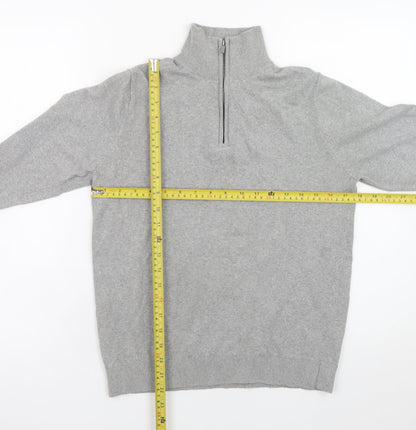 Mens UK Size S MNG Grey 1/2 Zip Sweatshirt