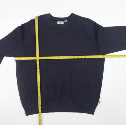 Superdry Mens Blue 2XL Crew Neck Cotton Pullover Jumper