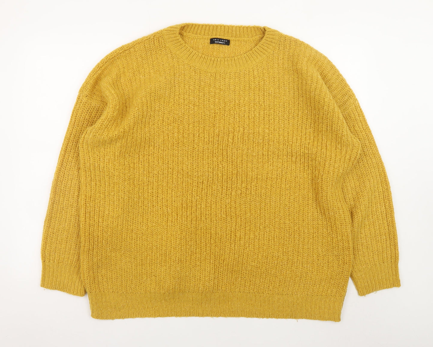 Womens UK Size L New Look Yellow Pullover Jumper