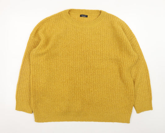 Womens UK Size L New Look Yellow Pullover Jumper