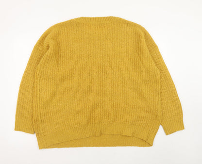 Womens UK Size L New Look Yellow Pullover Jumper