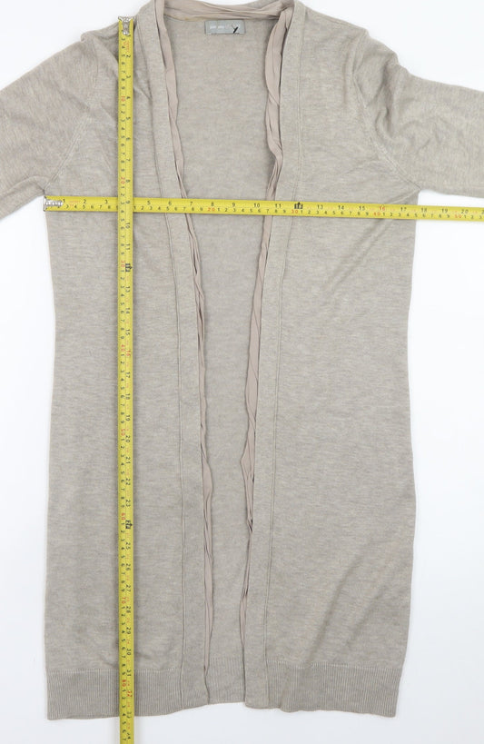 Marks and Spencer Women’s Beige Longline Open Knit Cardigan Size 12