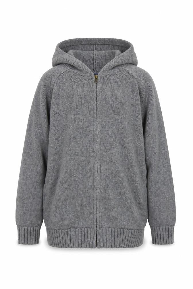 Gap Kids Boys Grey Full Zip Hoodie Cardigan 12-13 Years Cotton Knit