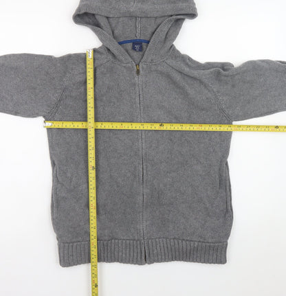 Gap Kids Boys Grey Full Zip Hoodie Cardigan 12-13 Years Cotton Knit