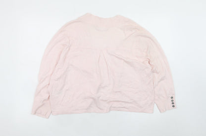 Wallis Womens Pink XL Cardigan Lightweight Open Knit Jumper