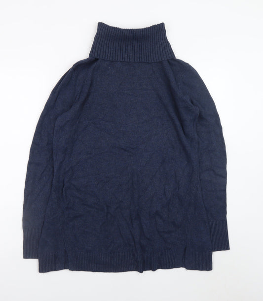 H by Halston Men's Blue Roll Neck Cotton Blend Jumper Size M