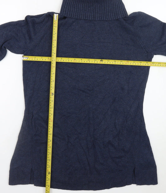 H by Halston Men's Blue Roll Neck Cotton Blend Jumper Size M