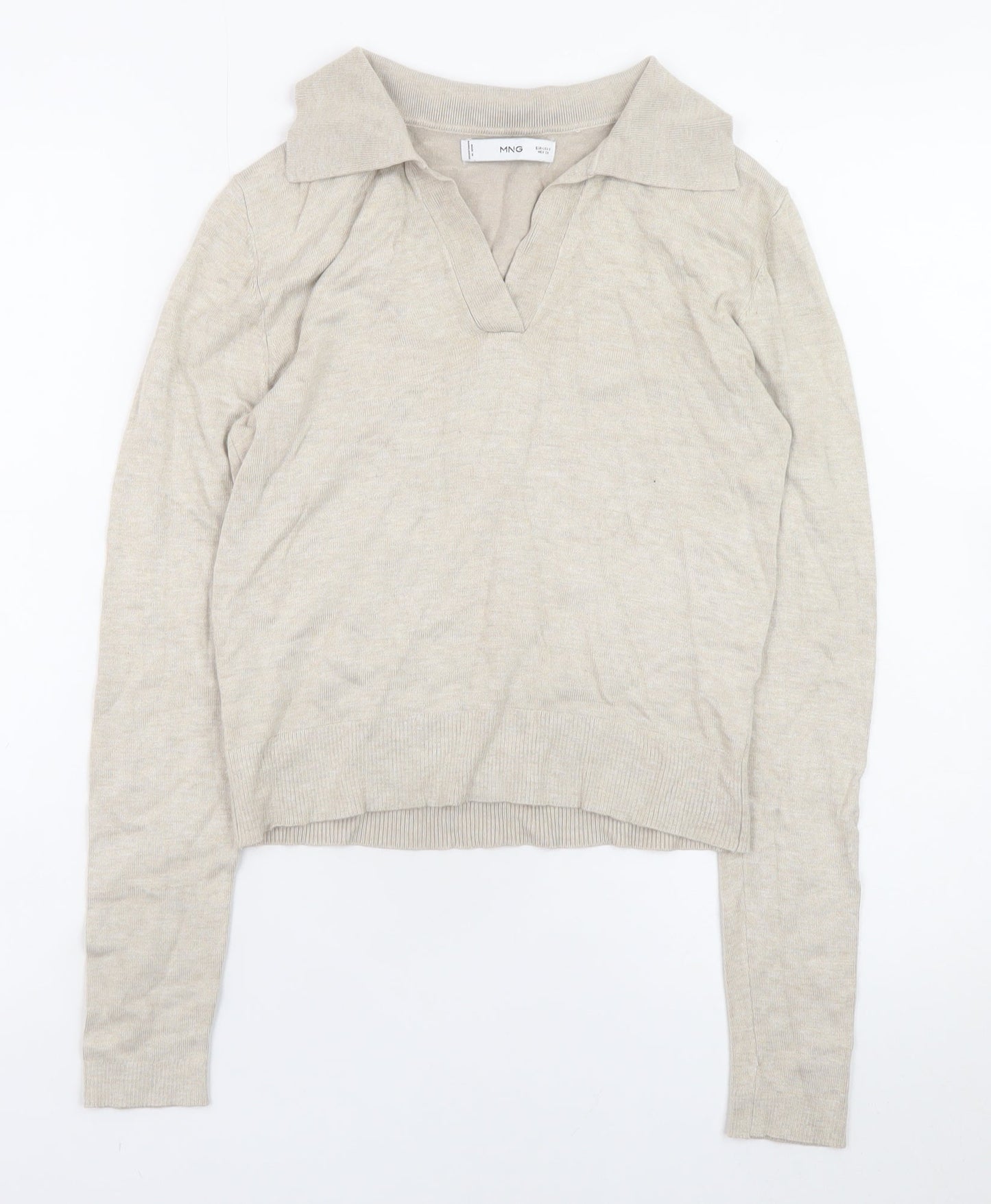 Womens UK Size S MNG Beige Pullover Jumper
