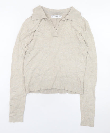 Womens UK Size S MNG Beige Pullover Jumper