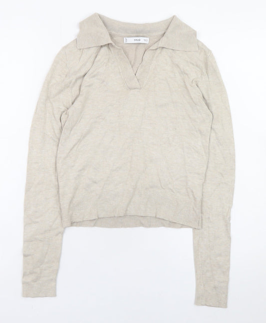 Womens UK Size S MNG Beige Pullover Jumper
