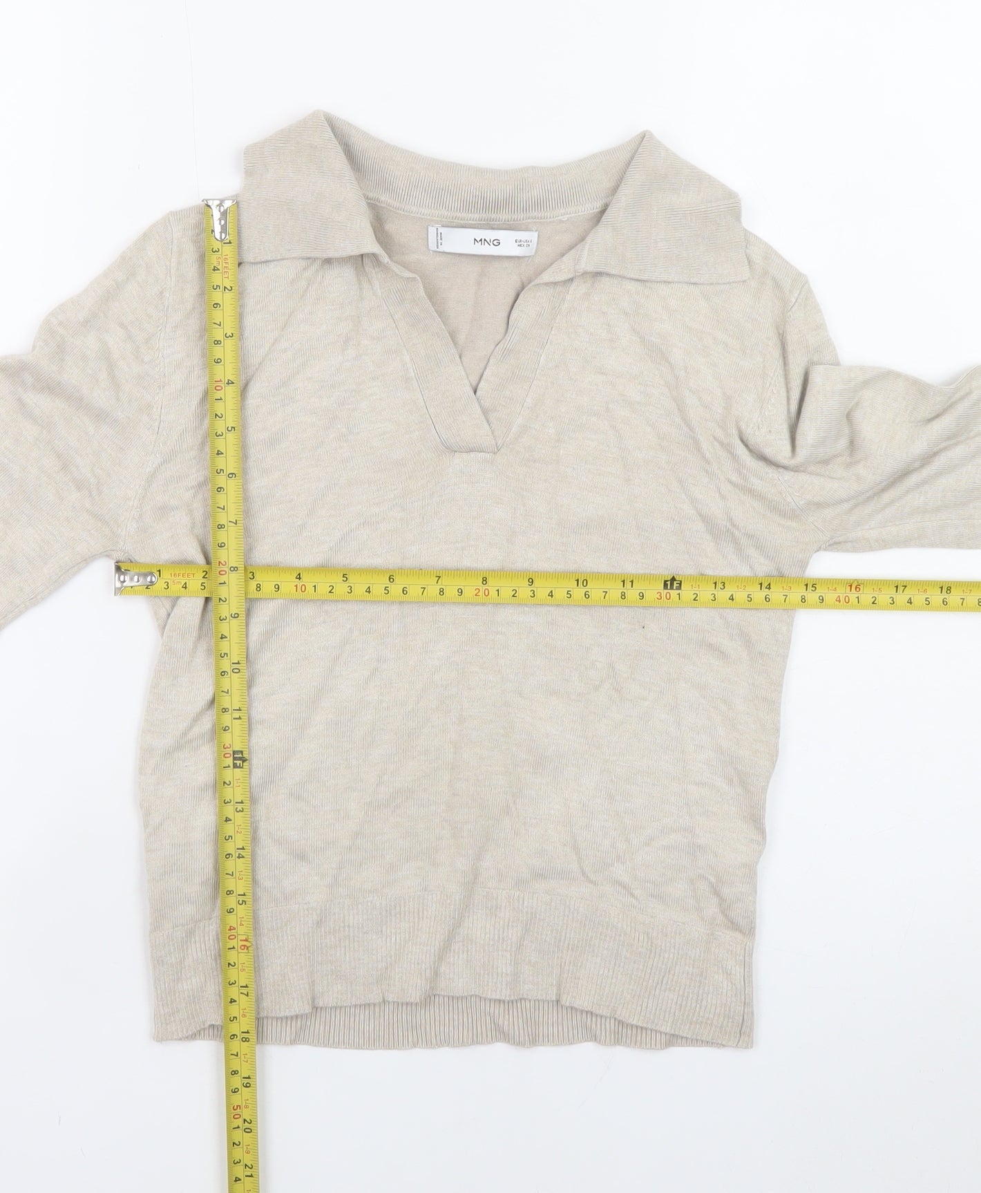 Womens UK Size S MNG Beige Pullover Jumper