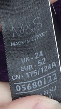 Womens UK Size 24 Marks and Spencer Purple Cardigan Jumper