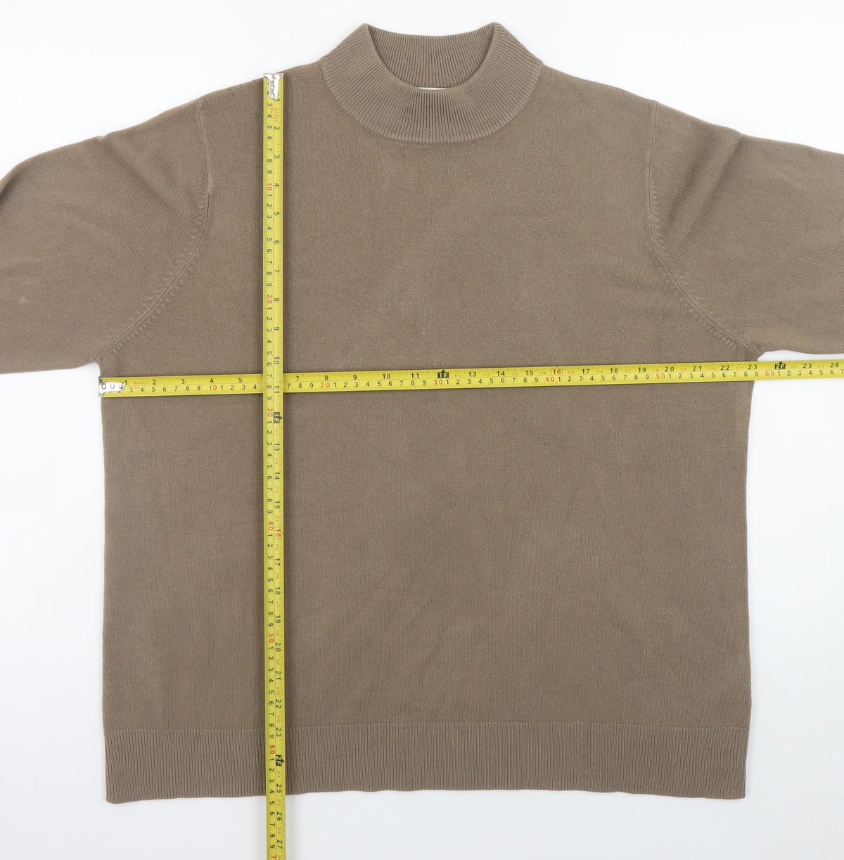 Mens UK Size L BHS Beige Pullover Jumper