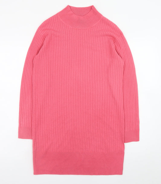 Marks and Spencer Women Pink S Ribbed Knit Jumper Dress