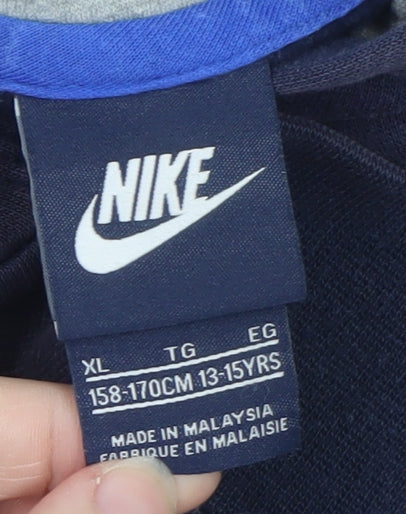 Teens UK Size XL Nike Blue Pullover Hoodie