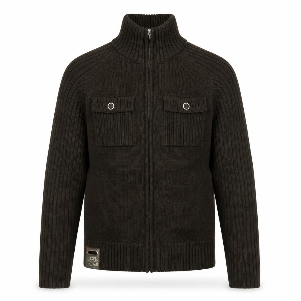 Mens UK Size L Legend & Soul Brown Full Zip Jumper
