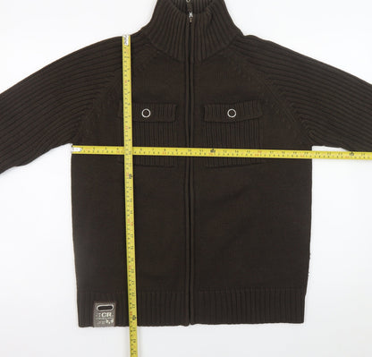 Mens UK Size L Legend & Soul Brown Full Zip Jumper