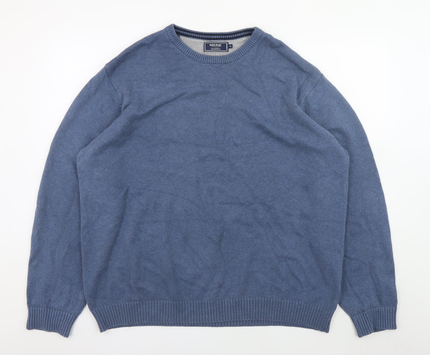Mens UK Size L Maine Blue Pullover Jumper