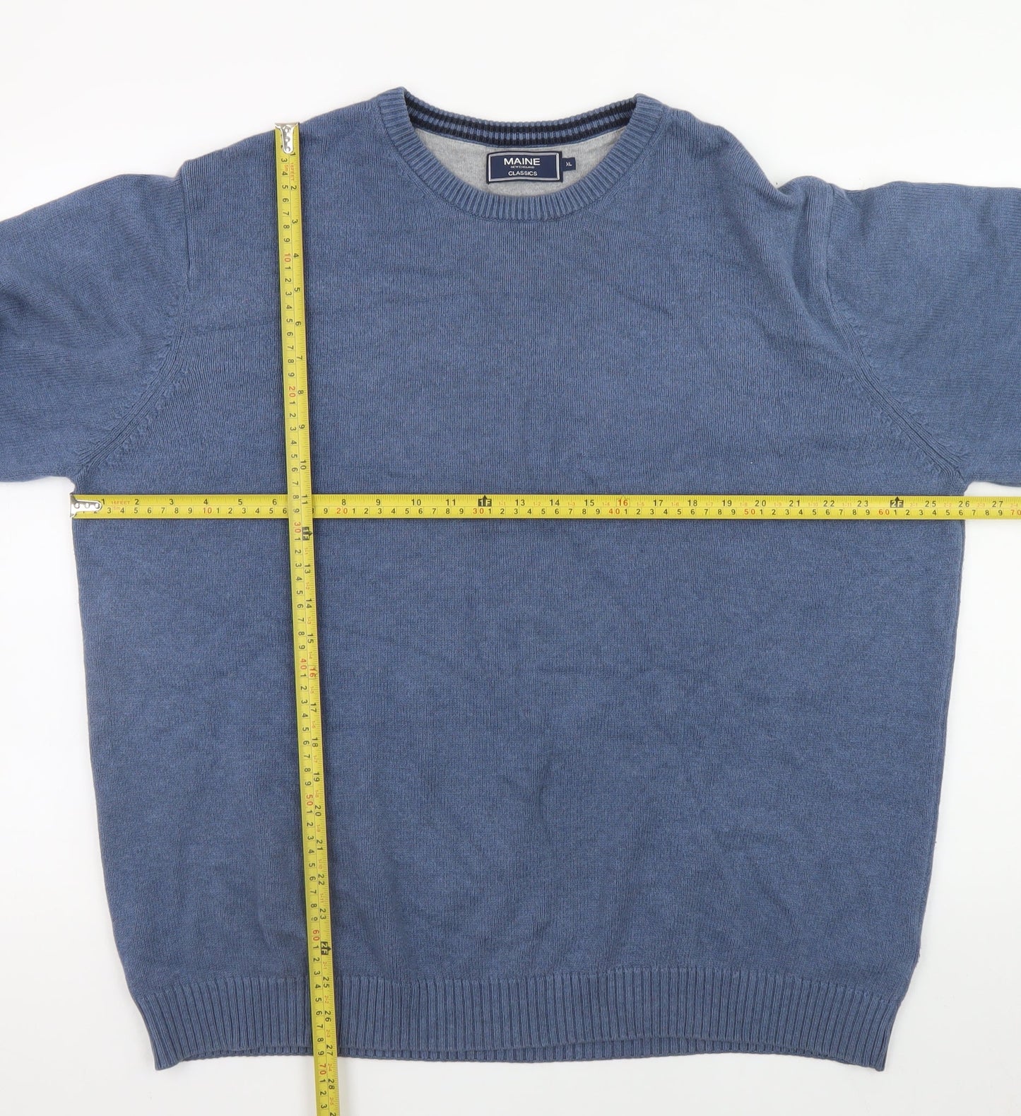 Mens UK Size L Maine Blue Pullover Jumper
