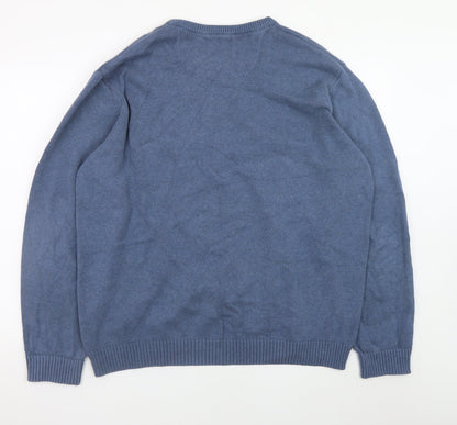 Mens UK Size L Maine Blue Pullover Jumper