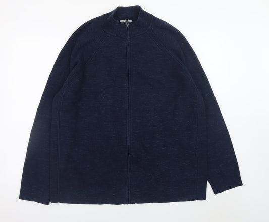 Mens UK Size 2XL Marks and Spencer Blue Full Zip Jumper
