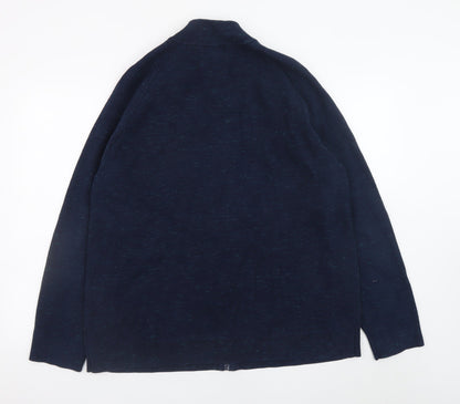 Mens UK Size 2XL Marks and Spencer Blue Full Zip Jumper